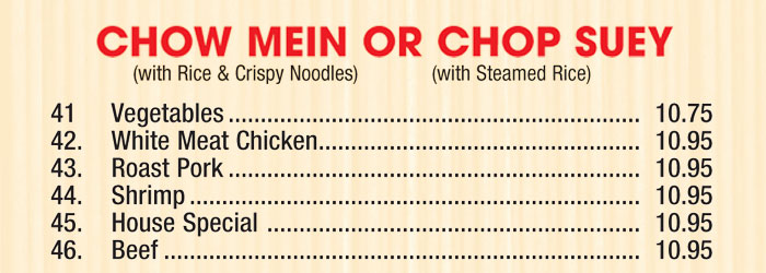 Chow Mein or Chop Suey 
